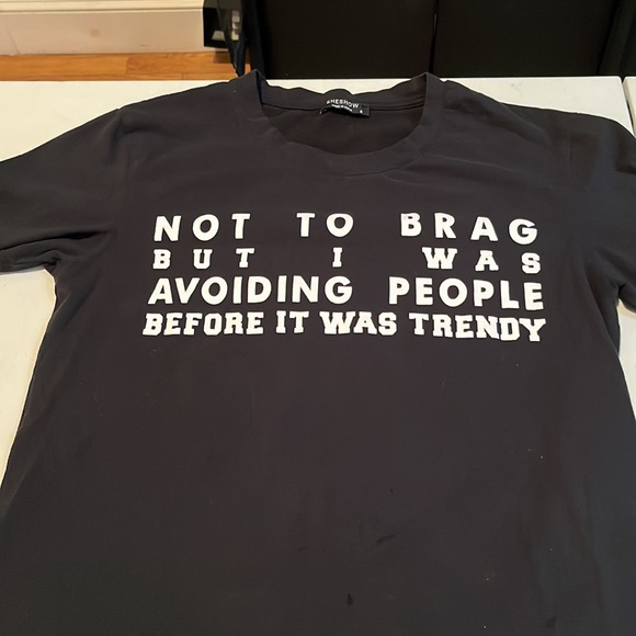 Funny Tee size small black T shirt short sleeve tee “ Social Distancing “ - Picture 1 of 7